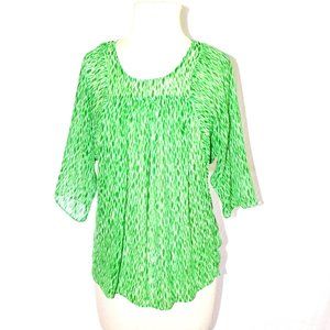 EUC Michael Michael Kors Sheer Bat Wing Blouse Summer